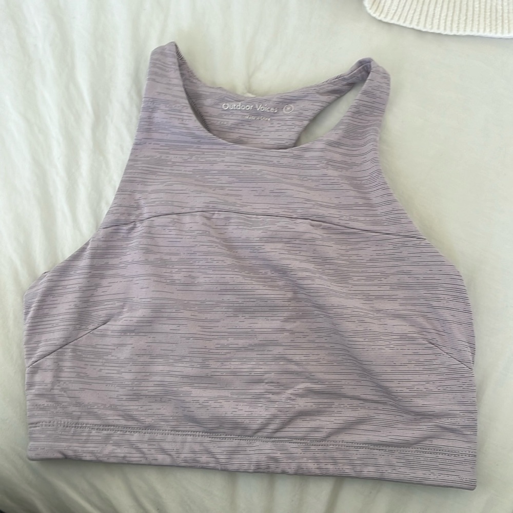 Outdoor Voices high neck, long long bra top